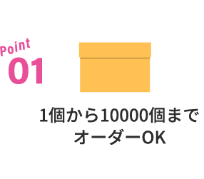 1個から10000個までオーダーOK